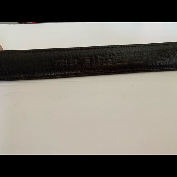 Mens dark brown coach leather belt - Picture 2 of 5